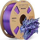 AICOPYTO Dual Color Silk PLA 3D Printer Filament 1.75mm,Dual Color 2-in-1 Purple-Blue Silk Filament 1KG Spool (2.2lbs) Dimensional Accuracy Probability +/- 0.02mm Fit Most FDM 3D Printers, Blue-Purple