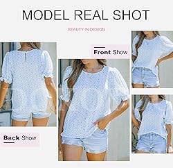 Dokotoo 2025 Summer Blouses for Women Tops Crew