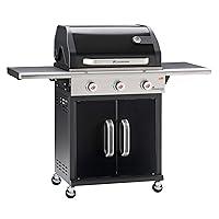  Grillwagen Landmann Triton 3.0 3-flammig 2+1 Gas Brenner Edelstahl XXL schwarz Grillmobil Garten ✔ Lenkrollen mit Bremse ✔ Deckel ✔ Seitentische beidseitig ✔ Unterschrank ✔ eckig ✔ rollbar ✔ stehend grillen ✔ Grillen mit Gas ✔ mit Station ✔ mit Rädern 