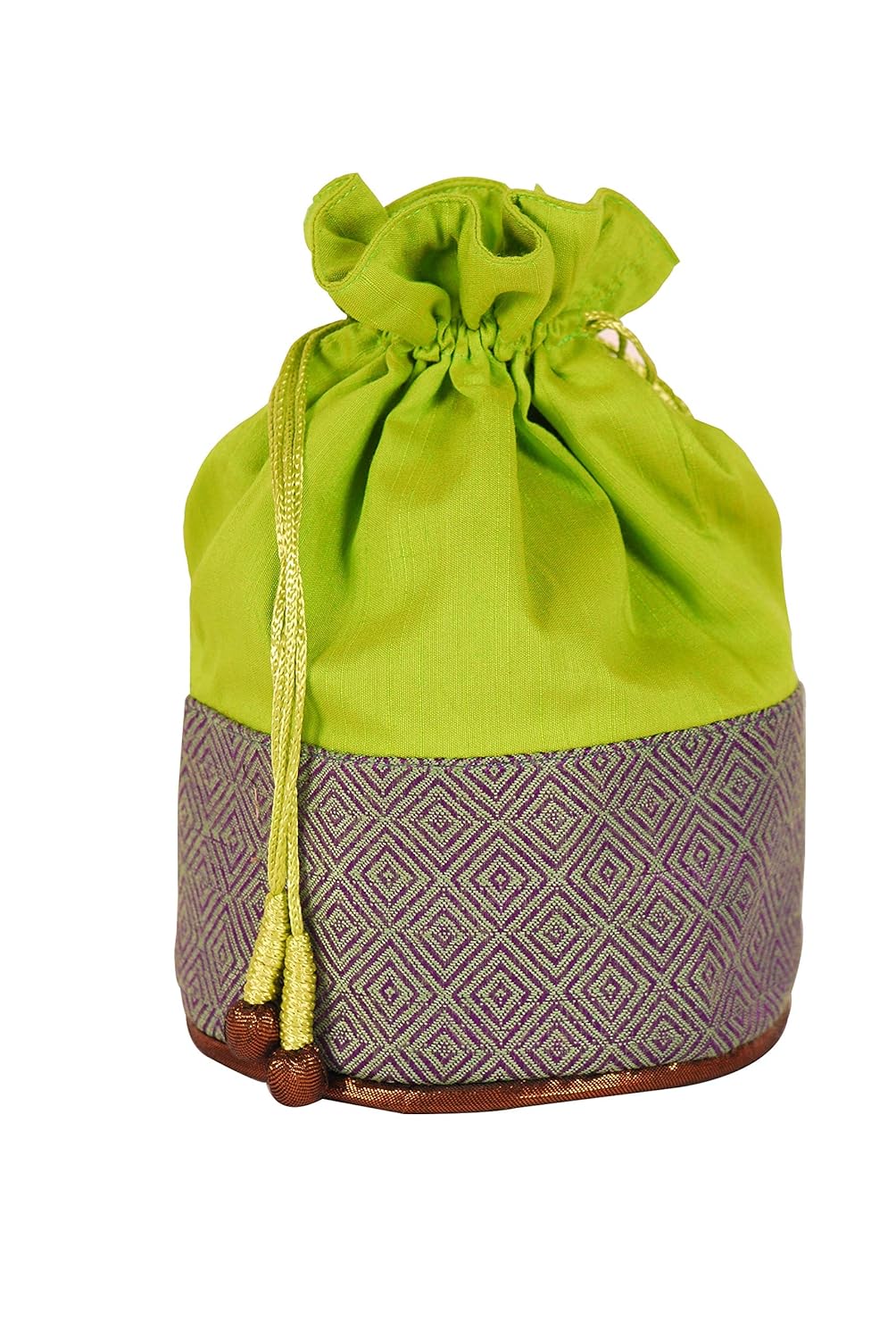 indian rain noor green potli with texture detailing