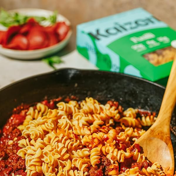 KAIZEN FUSILLI PROTEIN PASTA, 20G PROTEIN, LOW CARB (6G NET CARBS), KETO-FRIENDLY, GLUTEN-FREE, PLANT-BASED LUPINI NOODLES, HIGH FIBER, 8 OUNCE, PACK OF 3