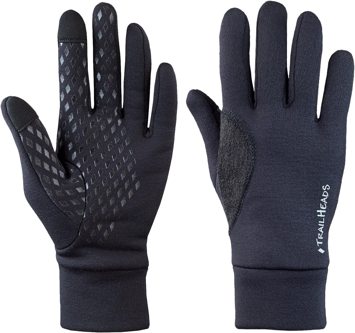 TrailHeadsMen’s Power Running Gloves - Black Touchscreen Gloves - Lightweight Gloves