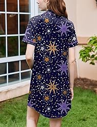 Ekouaer Nightgowns for Women Button Down Sleepshirt
