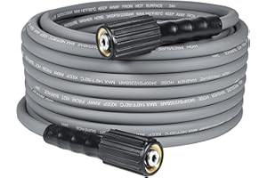 MUTURQ 25FT Kink Resistant Pressure Washer Hose, 1/4" Power washer hose with M22 Fittings, High pressure hose Replacement for Troy Bilt, Simpson, Ryobi, Craftsman, and More, 3400PSI