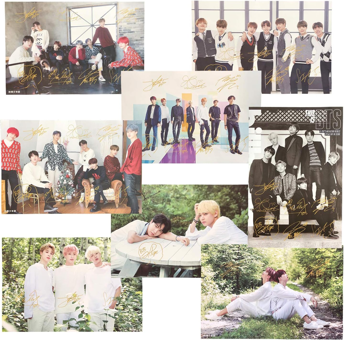 VCZONE Póster BTS, BTS, 2019 BTS Jungkook y 8 Piezas para Colgar en la