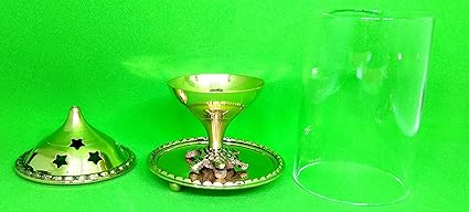 Jaipuri haat Akhand Diya with Tortoise Base (Medium, Brass) for Good Luck
