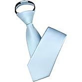 Branduce 3.15"(8cm) Mens Solid Satin Tie Pre-tied Adjustable Zipper Necktie for Business and Wedding