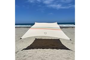 Neso Gigante - Portable Beach Tent - Ideal to Enjoy with Family and Friends - UPF 50+, Water-Resistant, and Lightweight - Rainbow, 11' x 11'
