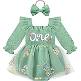HONGTEYA Baby Girl 1st Birthday Outfit First Birthday Gifts Long Sleeve Tulle Dress One Year Old Bodysuit Clothes
