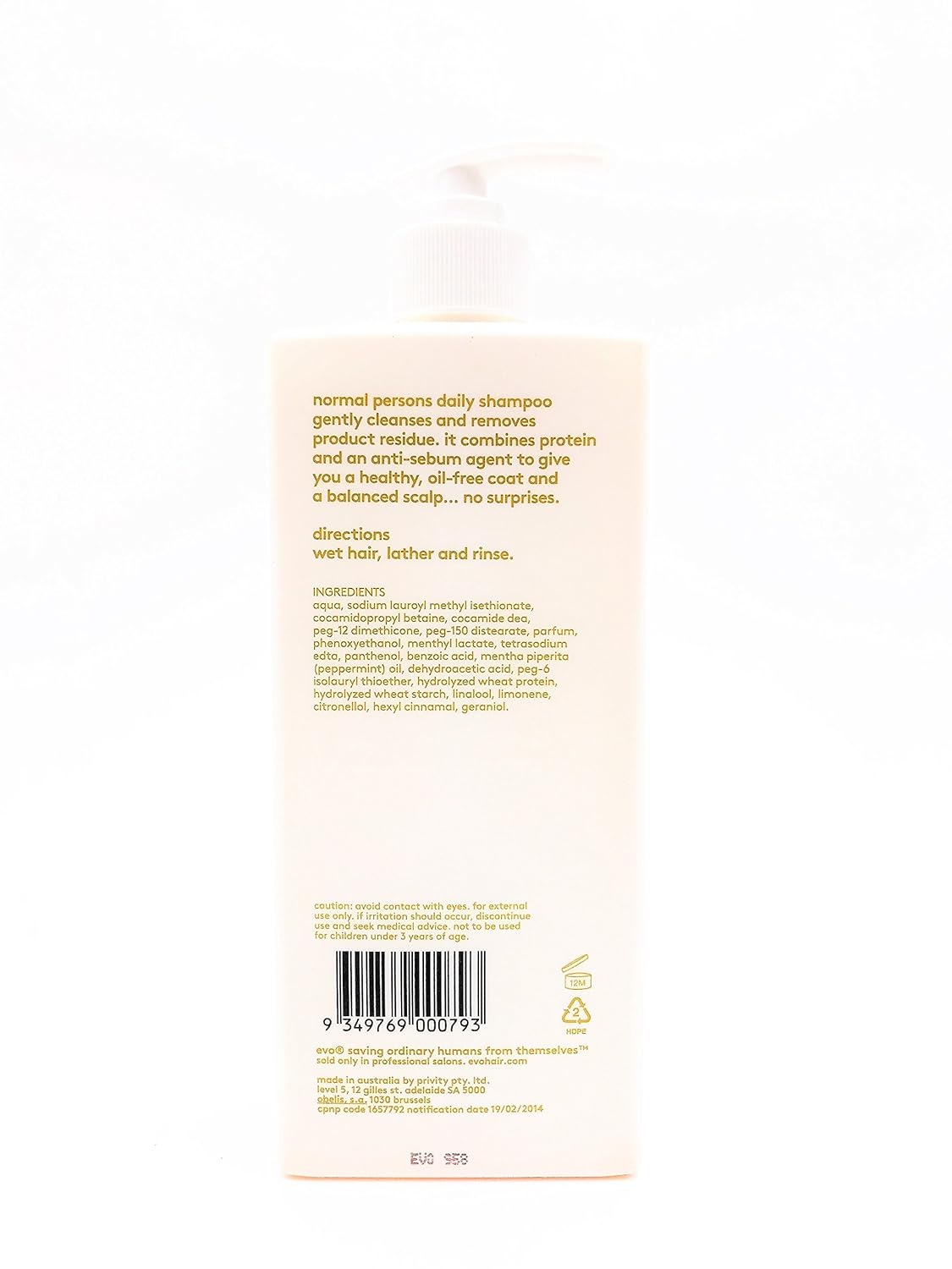 Evo Normal Persons Daily Shampoo 500ml Amazon Co Uk Beauty