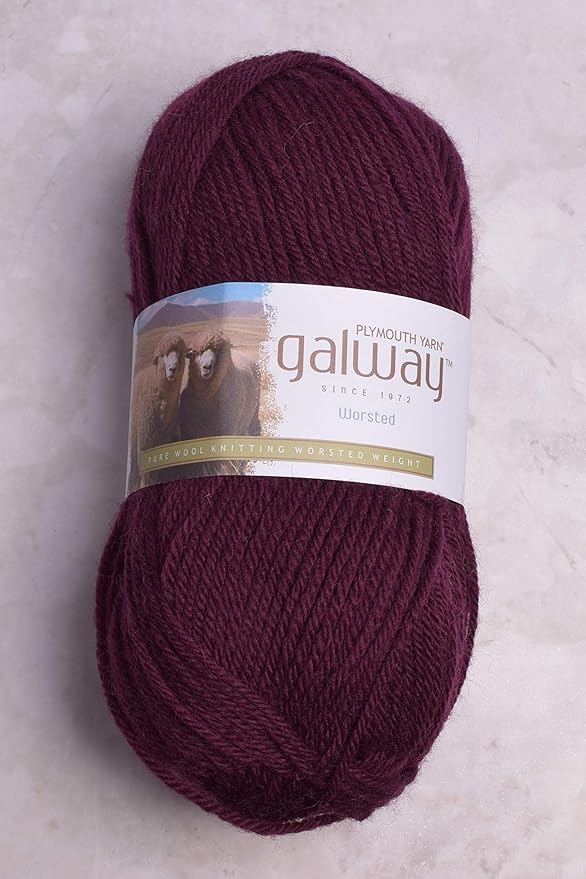 Plymouth Galway Worsted Yarn Eggplant 0092