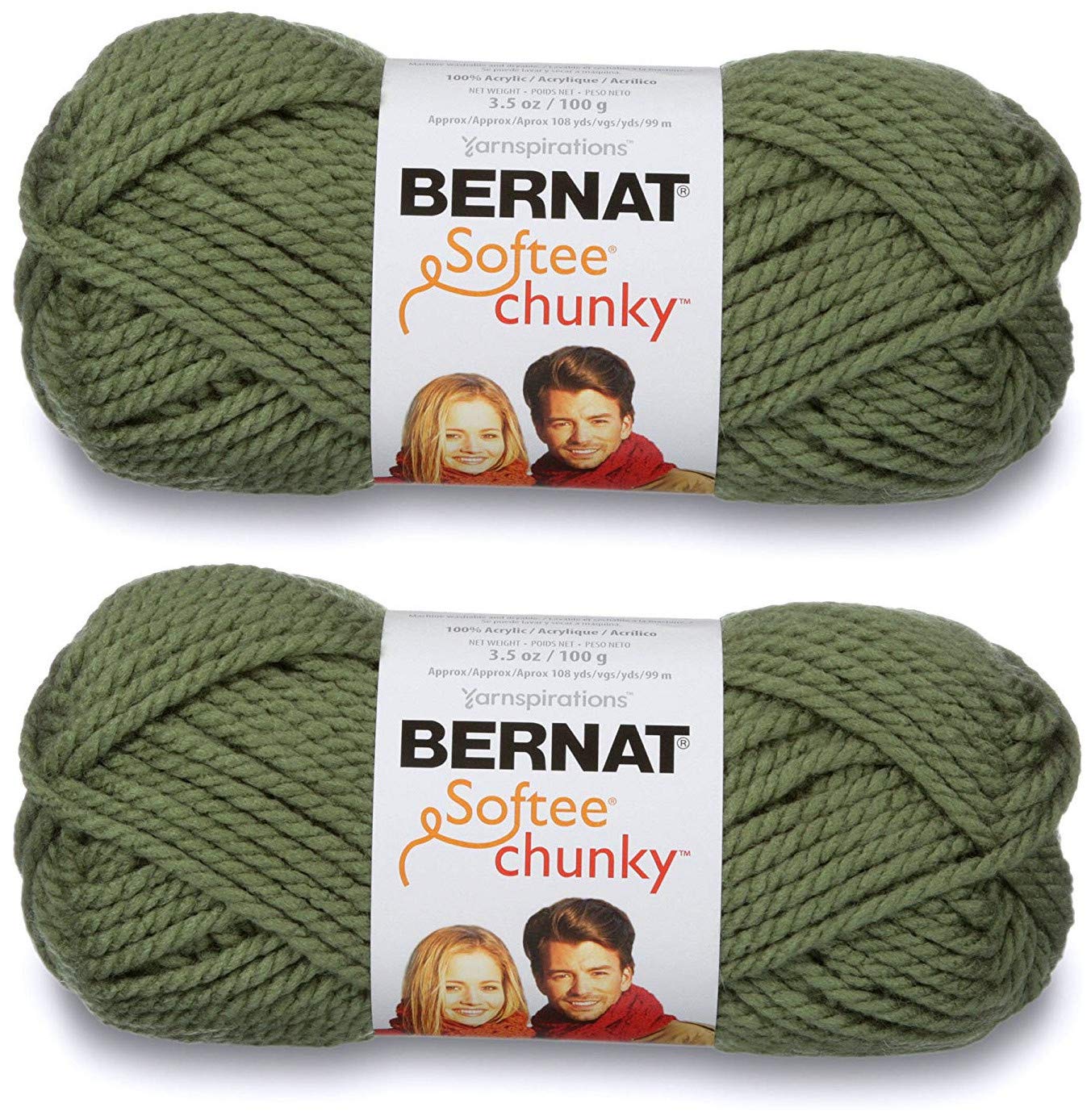 Photo 1 of (Pack of 2) Bernat Softee Chunky Yarn-Forest