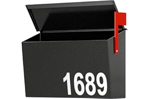 Uniclife Mailboxes for Outside, Wall Mount Mailbox with Flag and Mailbox Number Stickers, Large Metal Mail Box for House, Mod