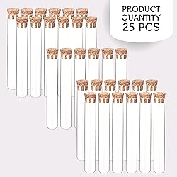 25PCS Plastic Test Tubes with Lids – 10ml Clear