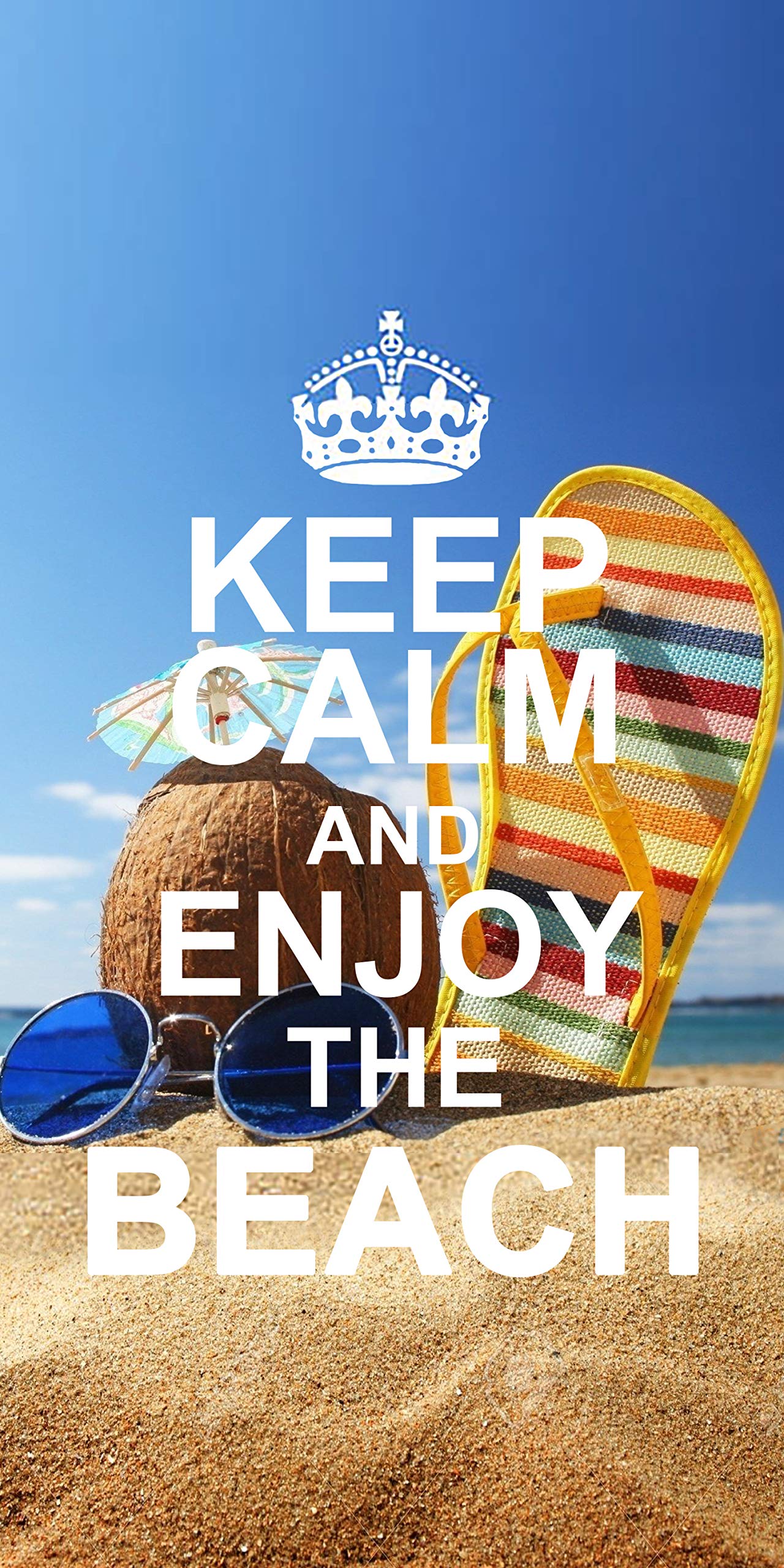 Miracle Home Microfiber Towel Keep Calm Beach 11754, 100% Polyester, 95 X 175 — image 1