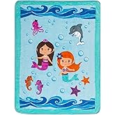 EVERYDAY KIDS Toddler Throw Blanket - 30" by 40" - Mermaids Undersea Adventure - Super Soft, Plush, Warm and Comfortable