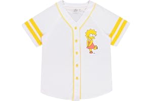 The Simpsons Ladies Baseball Jersey - Lisa, Krusty, Bart and Homer Simpson Mesh Button Down Baseball Jersey