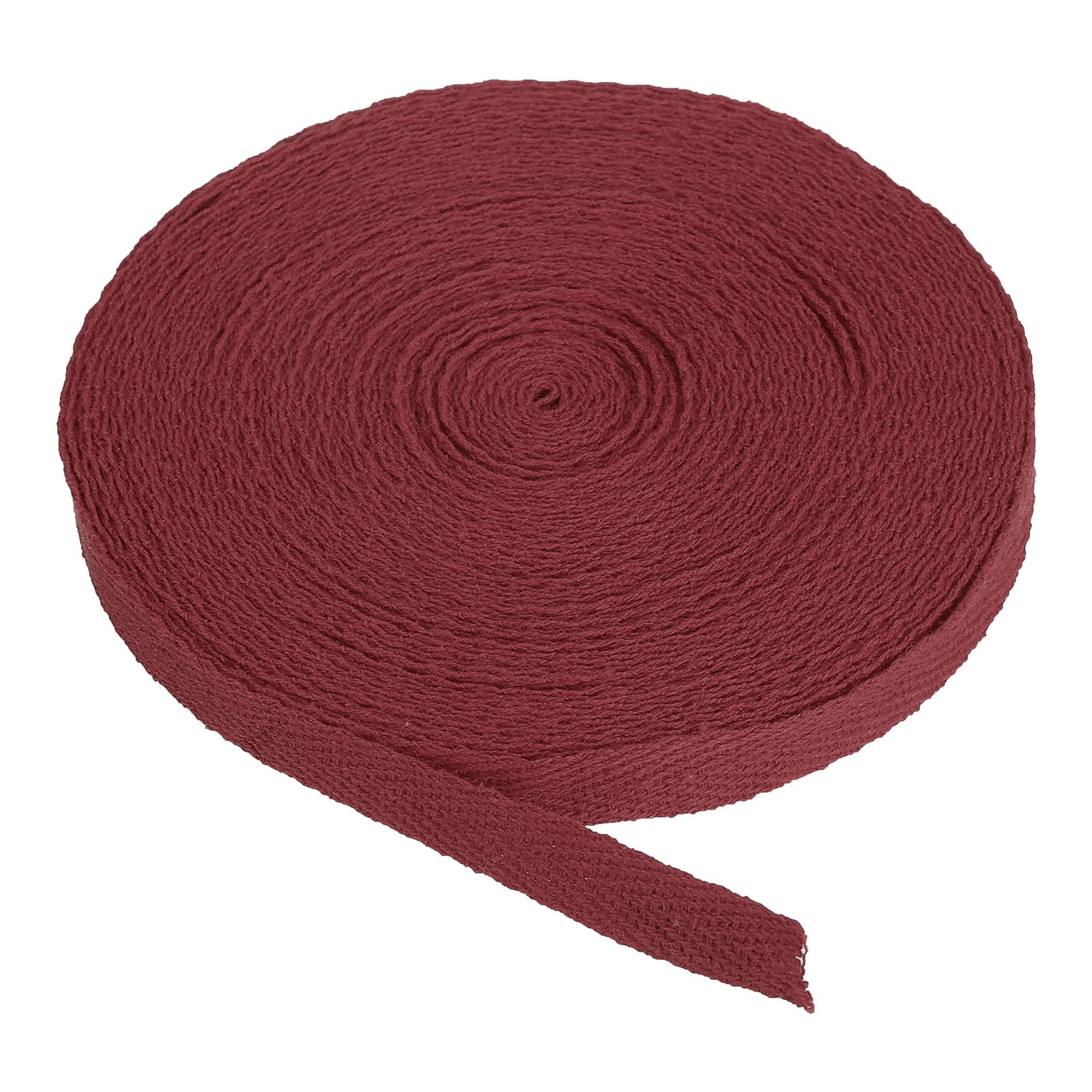 PATIKIL Cotton Twill Tape 10mm(3/8") 10 Yards 100% Cotton Ribbon Bias Binding Tape Herringbone Webbing Trim for Sewing Gift Wrapping Craft DIY Dark Red — image 1
