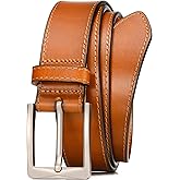 WOLFANT Men's 35mm Dress Casual Belt,100% Italian Full Grain Real Solid Leather