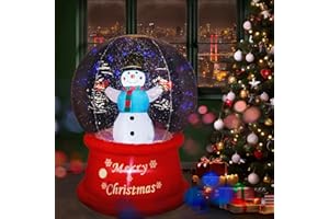 Beyond Your Thoughts Christmas 2024 New 6ft Inflatable Snow Globe with Music Snowman Air Blower Bright LED Light - Holiday Outdoor Yard Lawn Garden Party Decorations