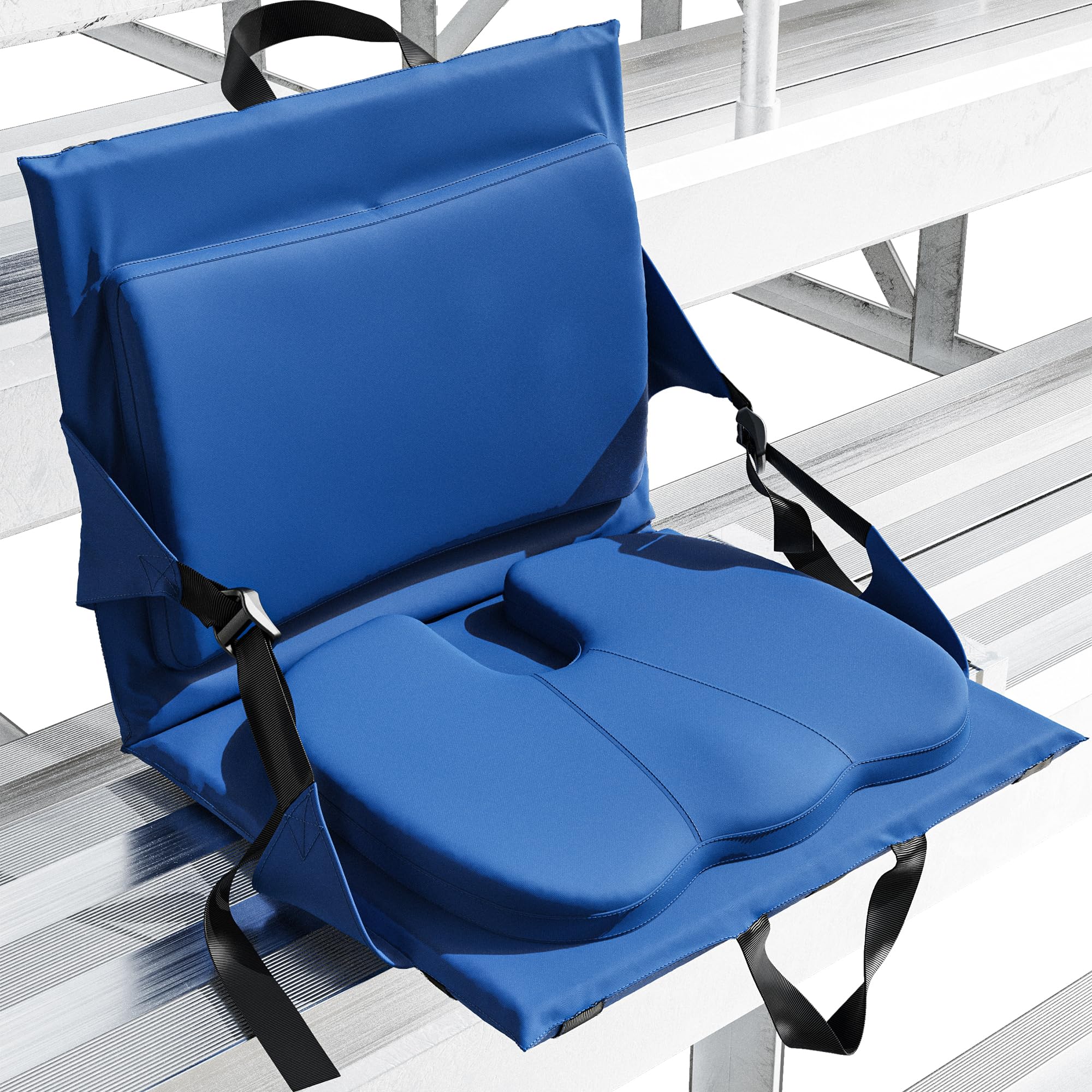 Photo 1 of Everlasting Comfort Stadium Seats with Back Support - Adjustable Memory Foam Bleacher Chairs with Back and Cushion, Portable, Easy Folding Stadium Seat Cushion with Storage Pocket