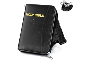 FATEUAER Concealed Carry Holster, Holy Bible Leather Gun Bags, Lockable Soft Pistols Case, Hidden Gun Storage, Book Gun Case for 9mm& Glock&1911 Small Handguns, Perfect Way to Hide Gun, Great Gift for Men
