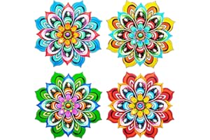 LITIALLY Metal Sunflower Wall Art Decorations - Handmade Outdoor Yard Garden and Indoor Outdoor Wall Decor, Creative Flower Hanging Set，Garden Decor for Outside