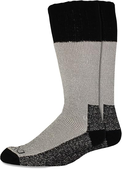 Dickies Men's 2-Pack Brushed Thermal Crew Socks in Khaki/Navy - Size 10-13