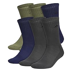 adidas Men's Athletic 6-Pack, Cushioned Crew Socks
