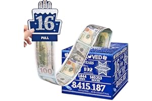 TOYEISHI 16 Happy Birthday Money Box for Cash Gift, 16th Birthday Decorations for Boys and Girls, Gifts for 16 Year Old Boy, Boy Gift Ideas, Cool Things for Teen -Blue with 100PCS Bags