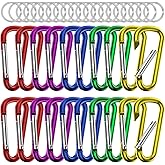 sprookber 2.28" Small Carabiner Clip Keychain, D Ring Caribeaner Clip, Key Clip Caribeener Multipurpose, Set of 20 Pack