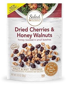 Salad Pizazz! | Dried Cherries & Honey Toasted Walnuts Salad Topping | 42 OZ - 12 3.5OZ (3.5 Ounce) Resealable Bags