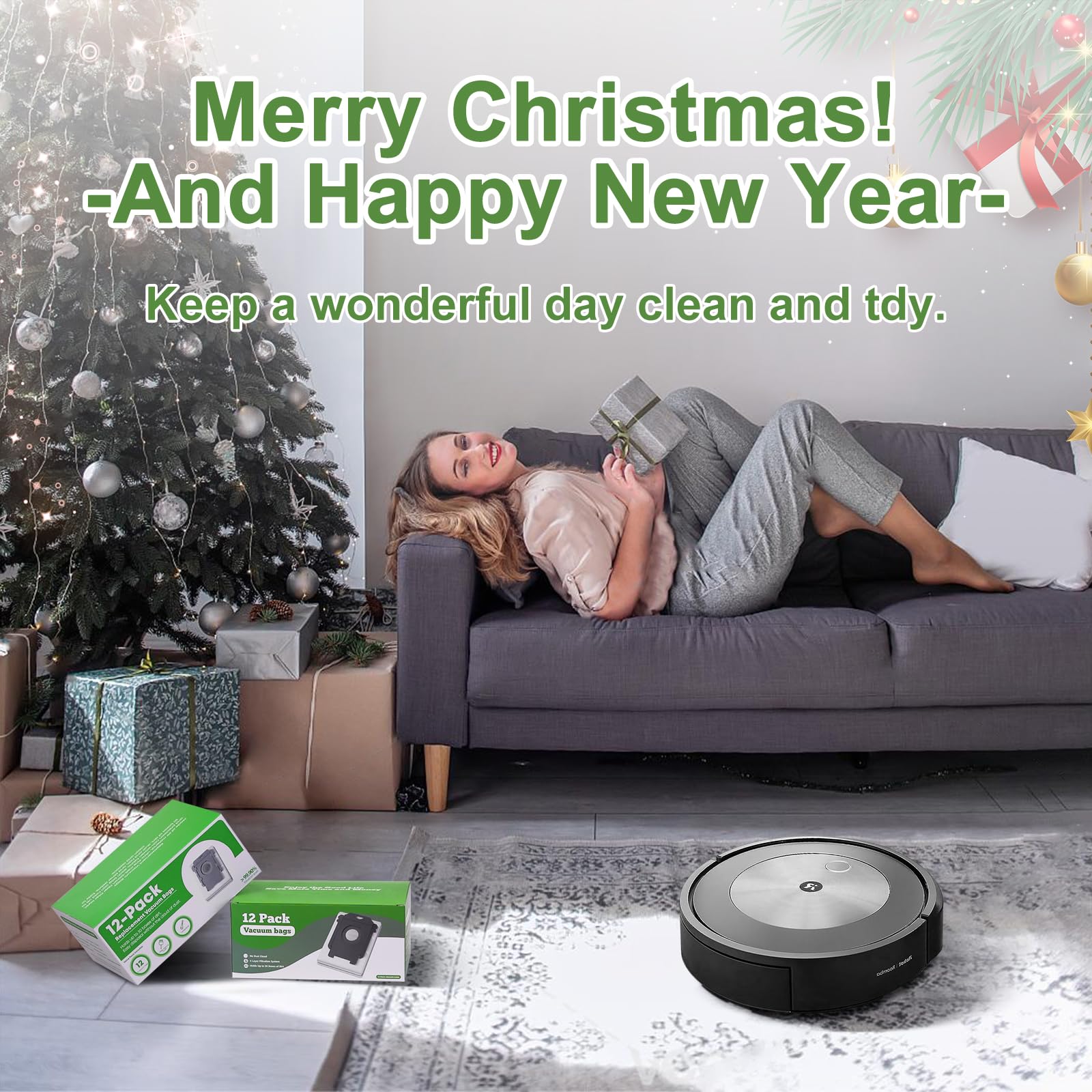 VBN 12 Pack Replacement Roomba Vacuum Bags, Compatible with iRobot Roomba i7, i7+, i3, i3+, i1+, i4, i4+, i6, i6+, i8, i8+, j7, j7+, s9, s9+ Plus, i & s & j Series Automatic Dirt Disposal Bags