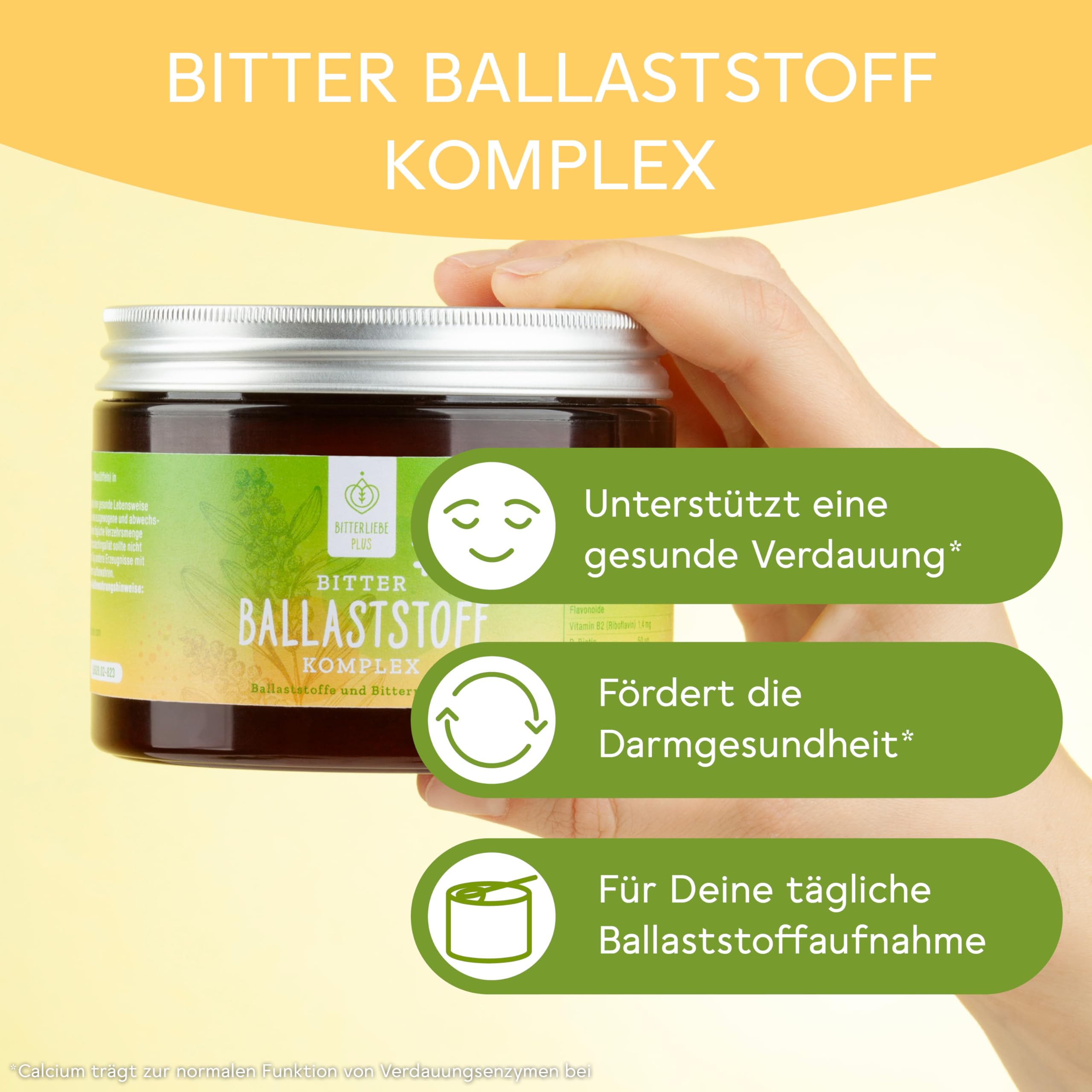 BitterLiebe Ballaststoff Pulver - Mix aus Flohsamenschalen, Inulin (Präbiotika), Leinsamen & Apfelfaser - hochdosierter Multi Ballaststoff Komplex für eine normale VERDAUUNG & DARMBALANCE* 2