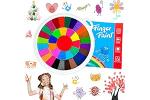 FOTTAQQAN 36 Color Washable Finger Paint Set,Kids Funny Fingers Painting with Book,Art Drawing Supplies for Painting DIY Crafts,Gifts,Early Learning