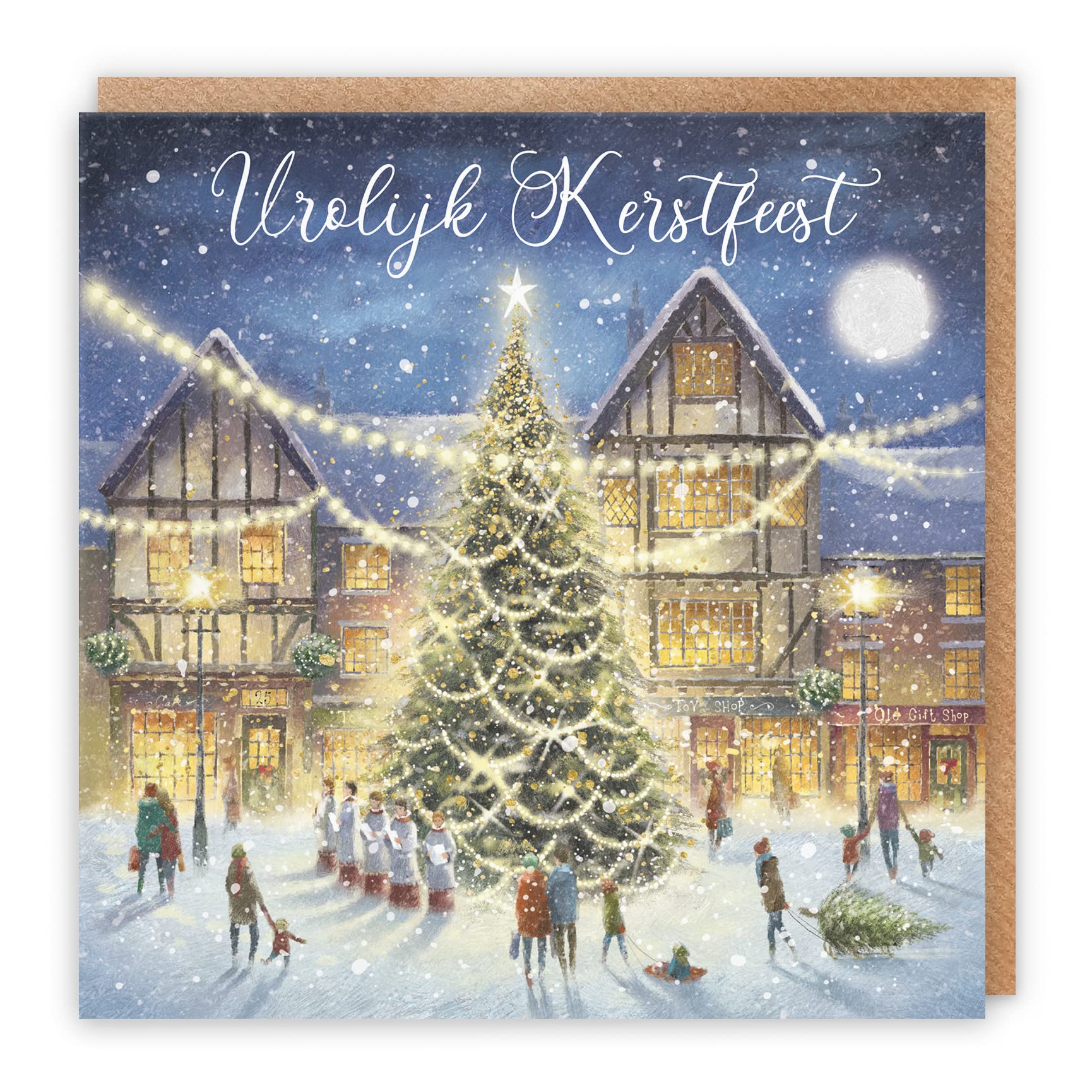 Hunts England - Individual Dutch Christmas Card For Men Or Women - Vrolijk Kerstfeest - 'Christmas Eve' - Milo's Gallery Collection - Dutch Christmas Card