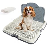 PAWISE Dog Pee Pad Holder Tray with Splash Guard, 23.6" Large Puppy Potty Training Pad Tray, Puppy Litter Box with High-Wall, Indoor Pet Toilet for Small to Medium Sized Dogs