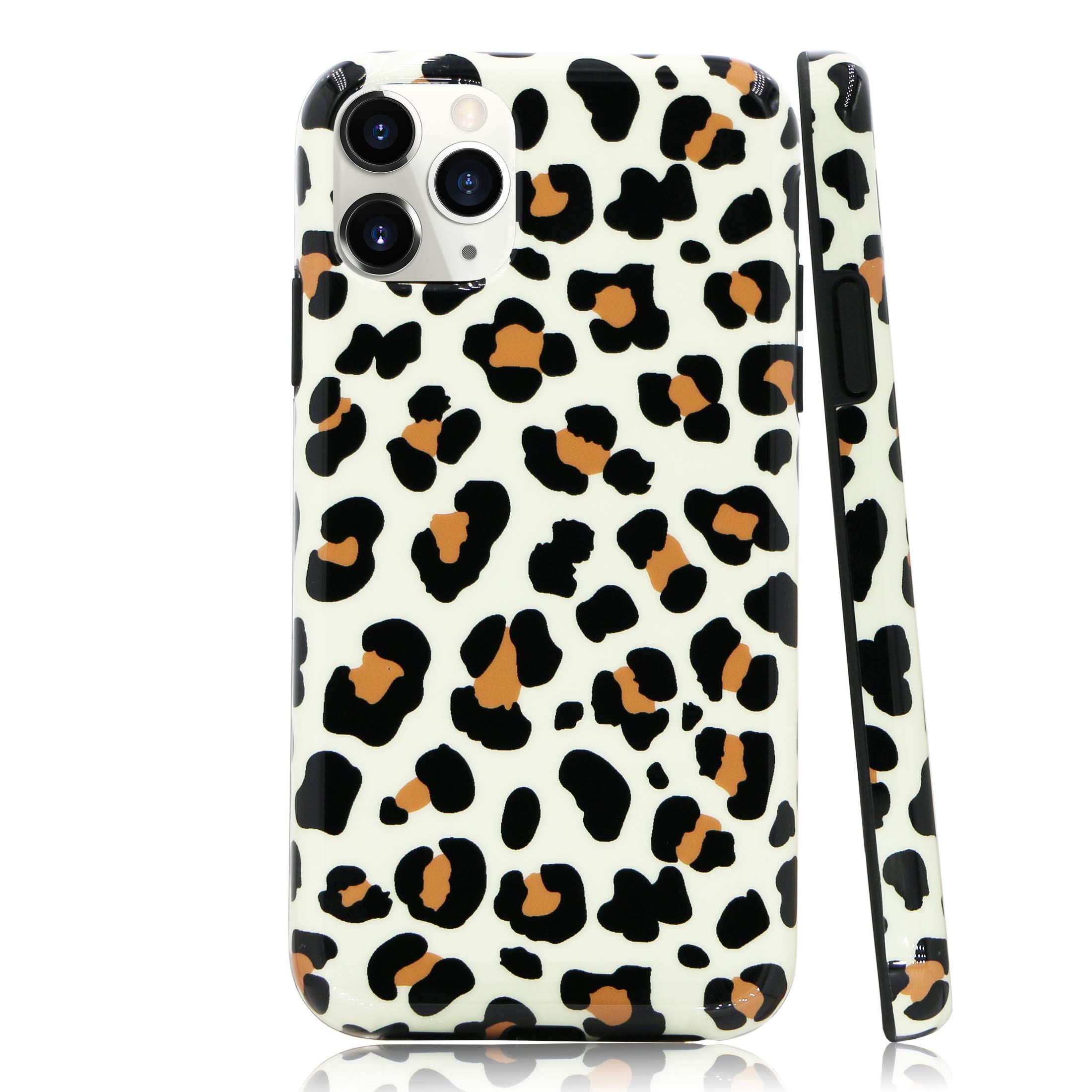 GoldSwift Classic Leopard Print Flexible Soft Rubber Gel Case for iPhone 11 Pro 5.8-inch 2019 (Beige)