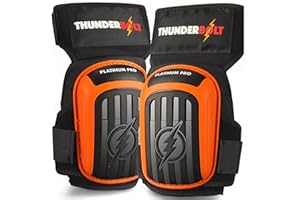 Thunderbolt Knee Pads for Men Construction Knee Pads for Work for Men and Women with Double Gel for Gardening Flooring Roofing Heavy Duty with Extra Thick Foam and Strong Adjustable Non-Slip Straps