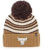 47 Women's Espresso Fashion Cuff Beanie Hat with POM - NBA Ladies Cuffed Winter Knit Cap