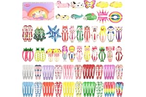 100 Pcs Hair Clips, Funtopia Cute Hair Barrettes Snap Hair Clips for Women Girls Teens Kids Babies, Colorful No Slips Metal F