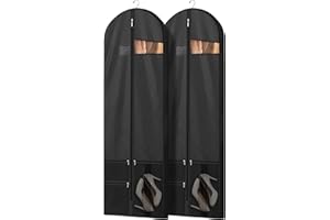Lazebox 65 inch Garment Bag for Wedding Dress and Travel with Zipper Pocket, Heavy Duty Waterproof Hanging Suit Bag with Handles for Suits, Coats, Jackets, Shirts