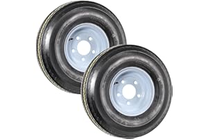 eCustomrim 2-Pack Trailer Tires On Rims 5.70-8 570-8 5.70 X 8 8 in. Load Range B 5 Lug Wheel White - 2 Year Warranty w/Free Roadside