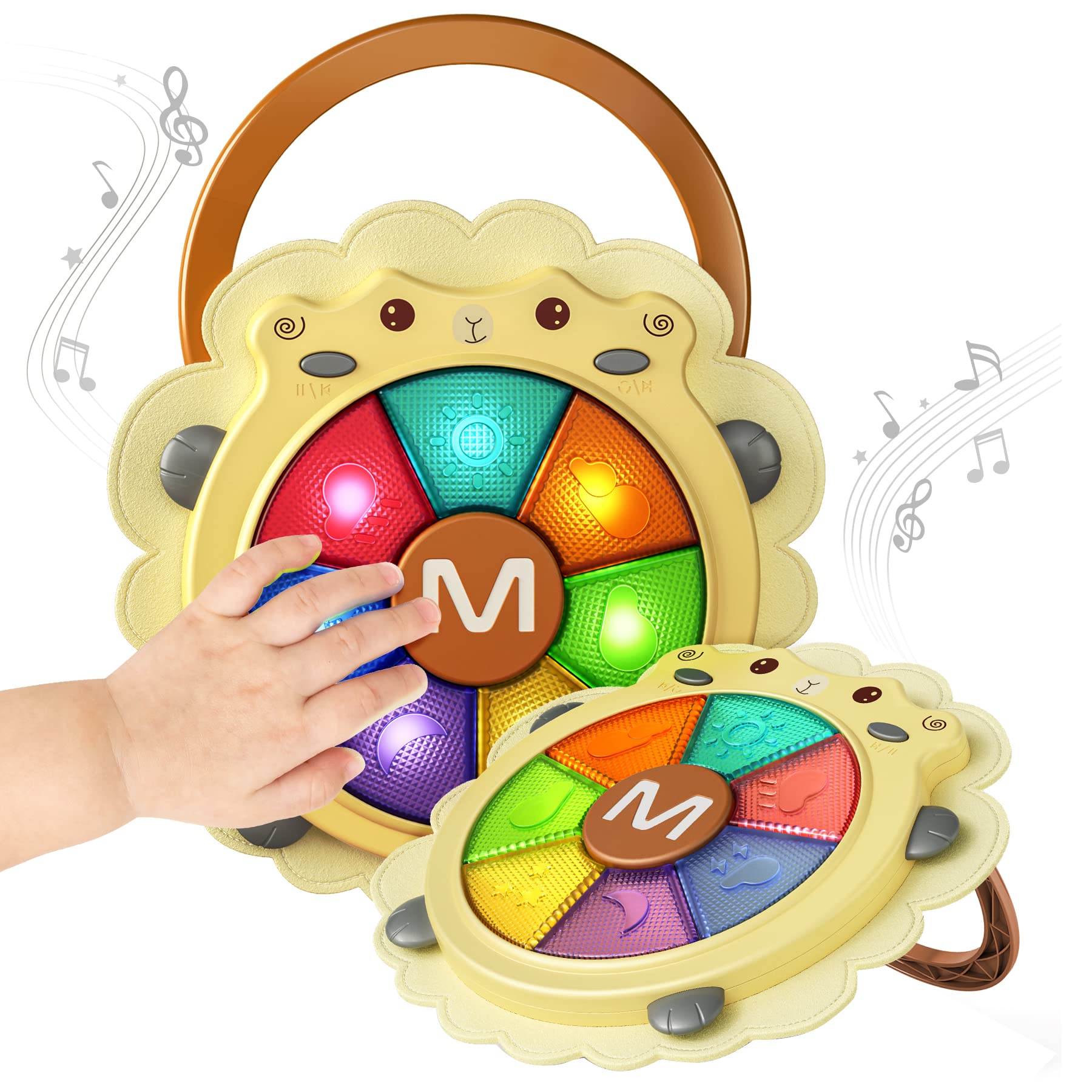 Baby Musical Electronic Drum Toys Set Music Light Sound Instruments Game Sensory Activity Learning Educational Toy Holiday Christmas Birthday Gifts for Toddler Newborn 18 Months and Up(sheep)