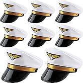 SGBETTER 8 Pack Kids Pilot Hats Airplane Captain Hat Airline Pilot Hat for Boys Girls Halloween Party Costume Accessory