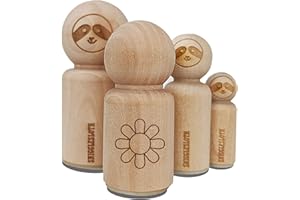 SNIGGLE SLOTH Daisy Flower Rubber Stamp for Stamping Crafting Planners - 1/2 Inch Mini