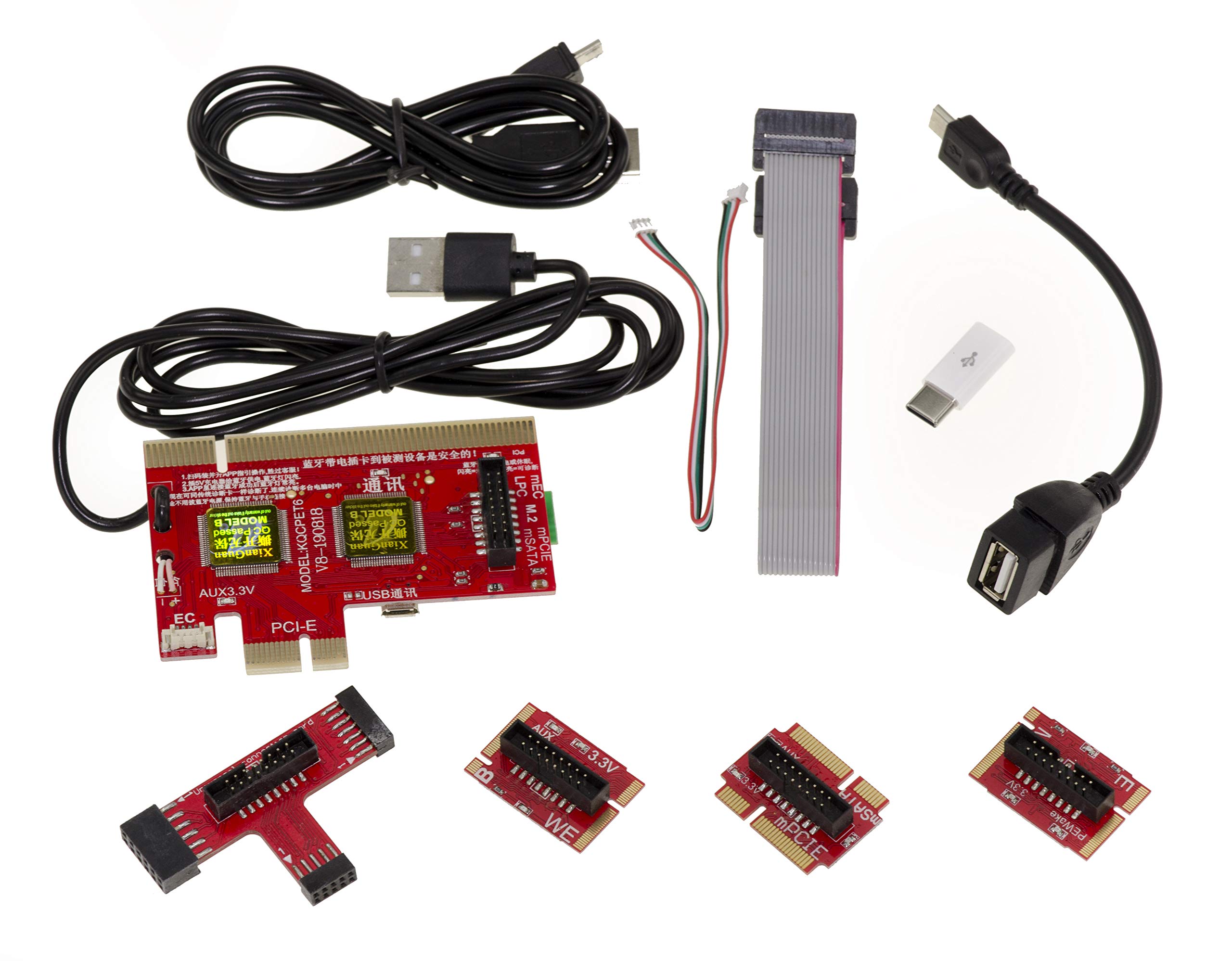 KALEA-INFORMATIQUE POST CARD 7 in 1 tester for PC motherboards and PORTABLE PCs. PCIe LPC and EC DEBUG PORT interfaces
