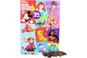 FRANKFORD Disney Chocolate Advent Calendar, Countdown to Christmas 2024, Mickey Mouse, Frozen, Monster's Inc, Princesses, and More, 24 Days