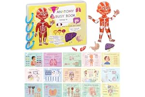Alened Busy Book for Toddlers, Human Body Anatomy Activity Book Montessori Learning Education Toys, Preschool Learning Activities Autism Sensory Travel Toys for Kids Ages 3 4 5 7 8