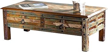 The Wood Times Couchtisch Tisch Xxl Massiv Vintage Look Delhi Holz Fsc Recycled Lxbxh 115x55x40 Cm Amazon De Kuche Haushalt